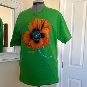Kenzo Paris Green Tee with Orange Poppy Flower